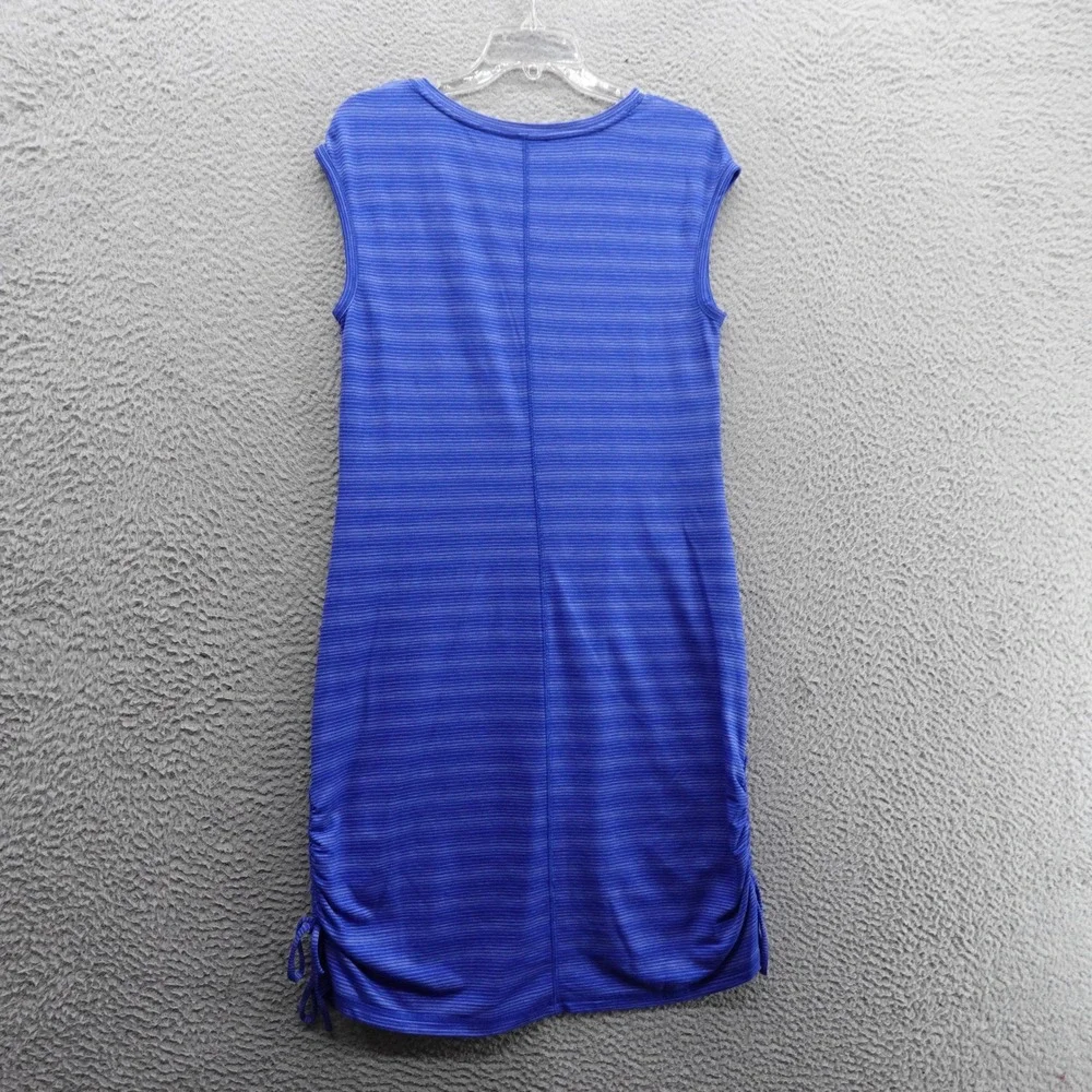 Talbots UPF 50+ Cap Sleeve Dress Small Blue Womens‎ Midi Length Side Tie Casual